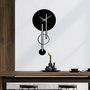 Wallity Reloj de Pared Decorativo de Metal Negro